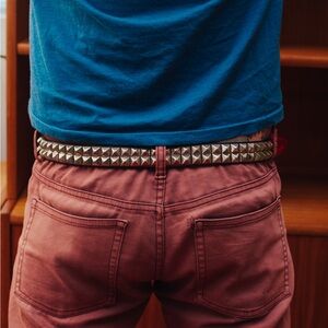 Vintage Pyramid Studded Leather Belt
